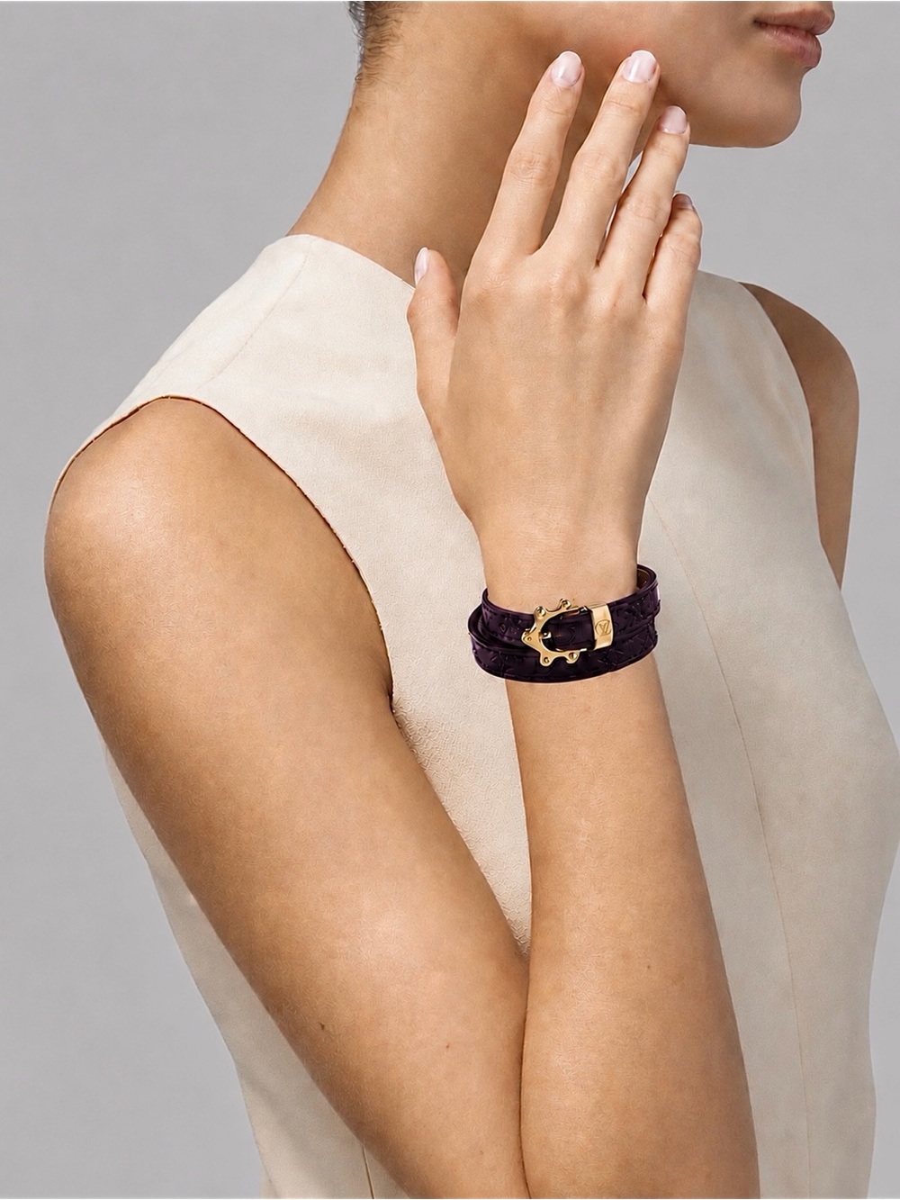 Louis Vuitton Purple Vernis Monogram Triple Wrap Bracelet